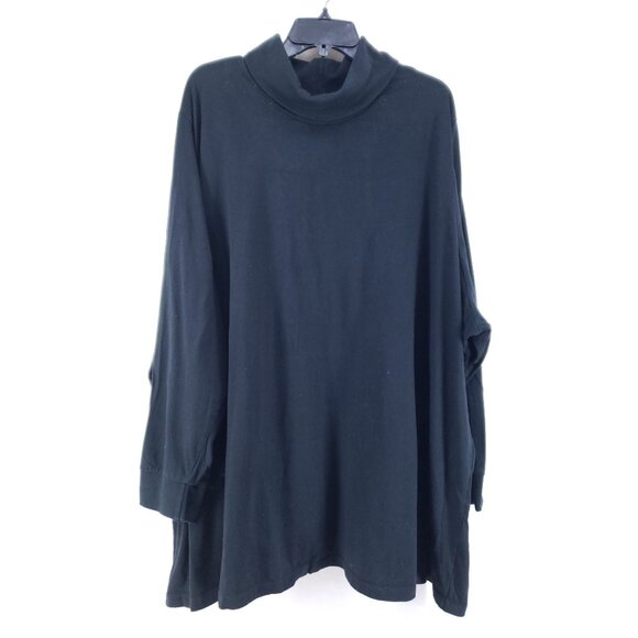 Woman Within Black Turtleneck Shirt Womens Size 5X 38/40 Long Sleeve Casual Plus - Picture 1 of 7